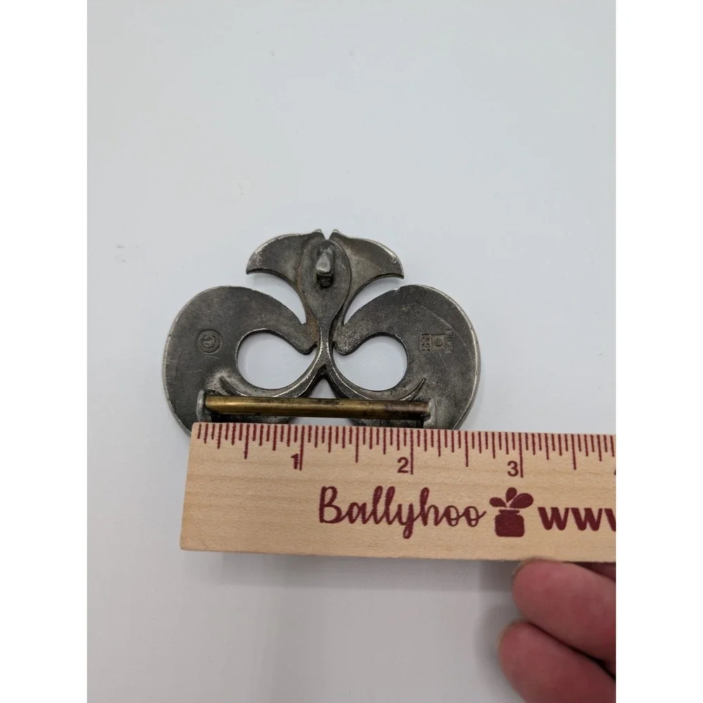 Vintage Pewter Belt Buckle Slide Fleur De Lis Renaissance SCA Costume Cinch